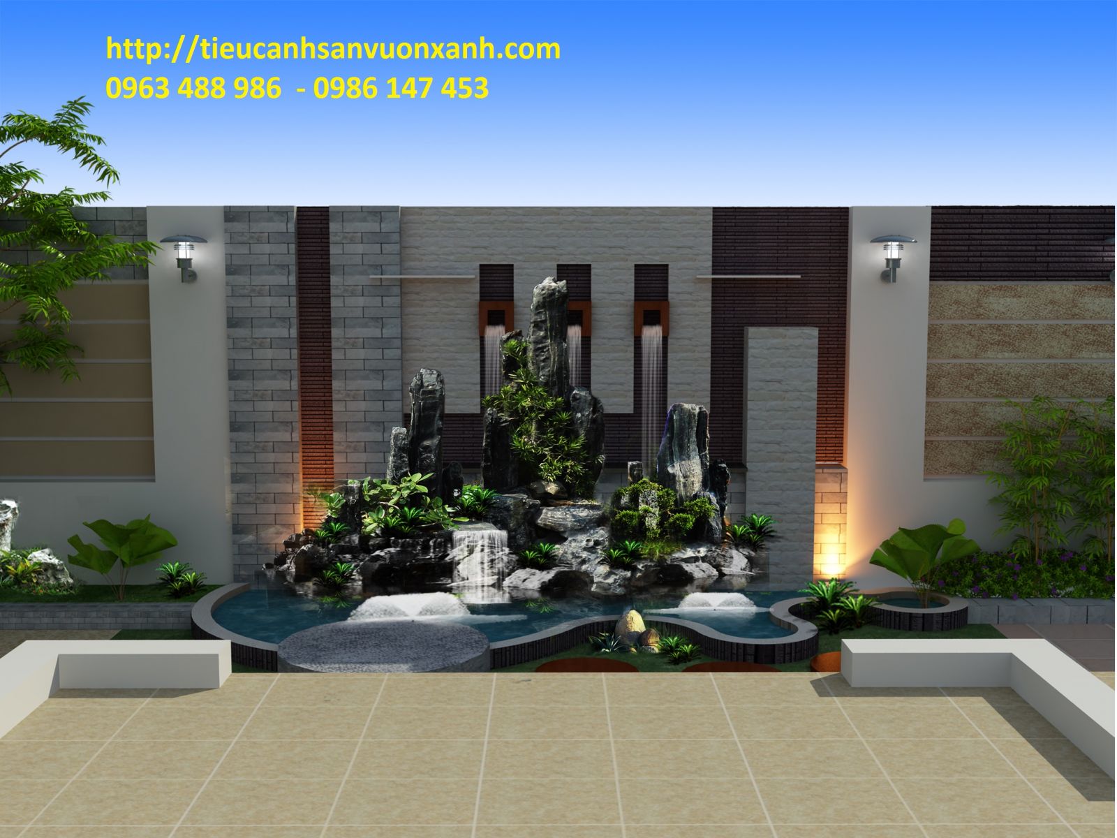 thi cong tieu canh san vườn 0963 488 986  - 0986 147 453